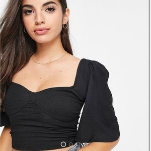 NWT black crop top